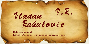 Vladan Rakulović vizit kartica